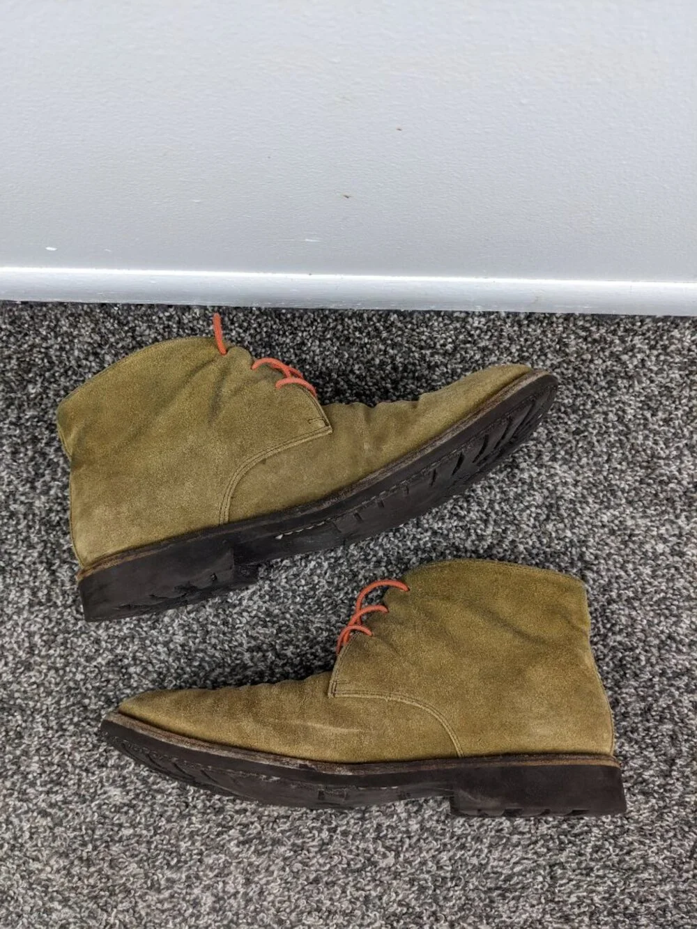 UGG Collection Boots Suede Chukka Ankle Lace Up Beige Tan Mens 11 Italy Made